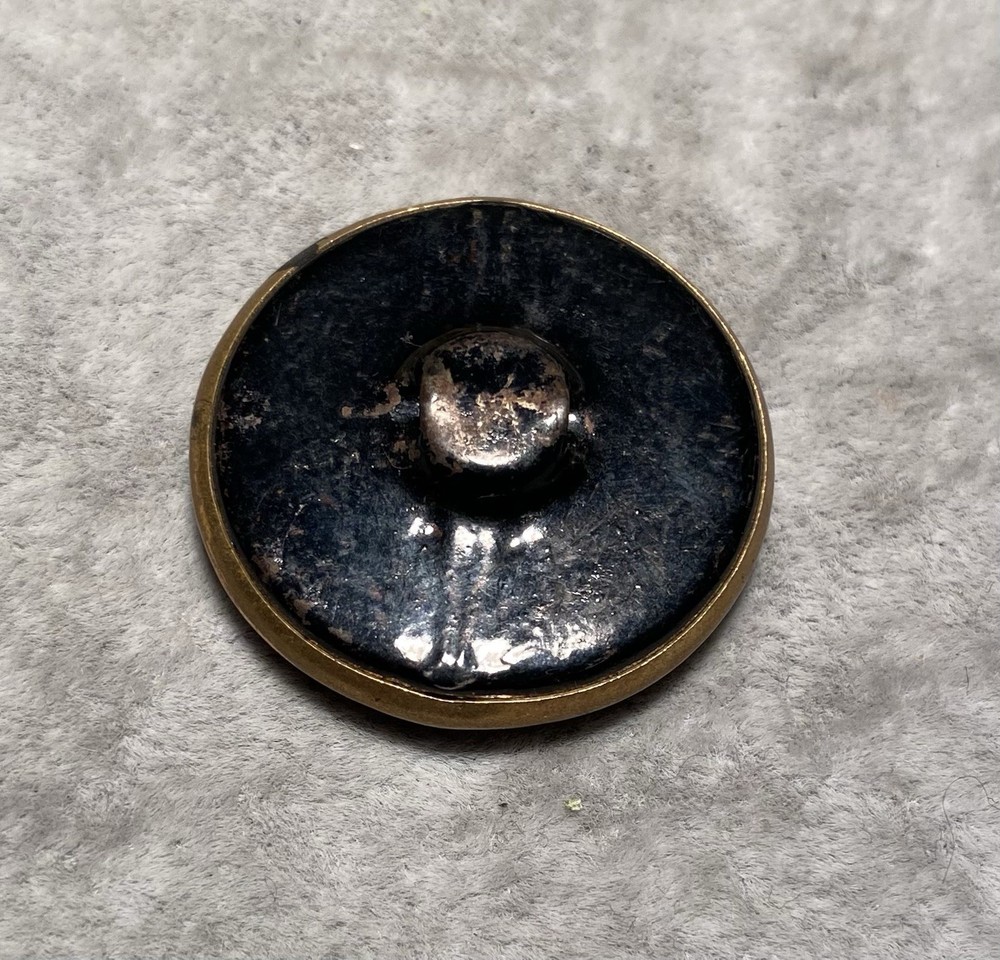 Antique Button Painted flowers Metal Button 1-5/16”