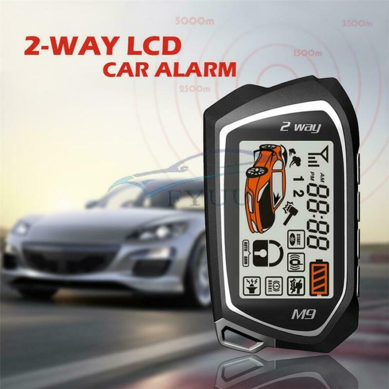 Car Alarm System Engine Start 2LCD Remote Security Two-way Keyless Entry Central