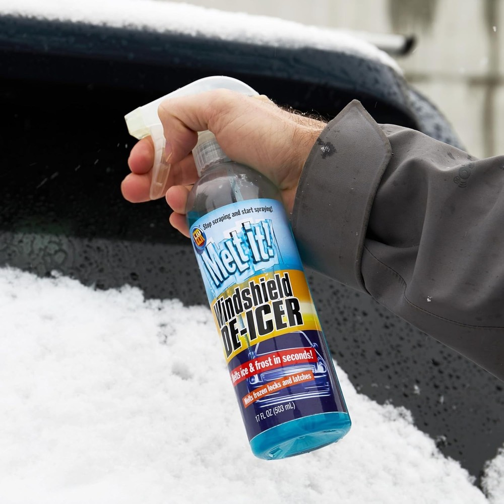 Quick Action 17 Fl Oz Windshield De-Icer Spray - Cleans & Protects Glass