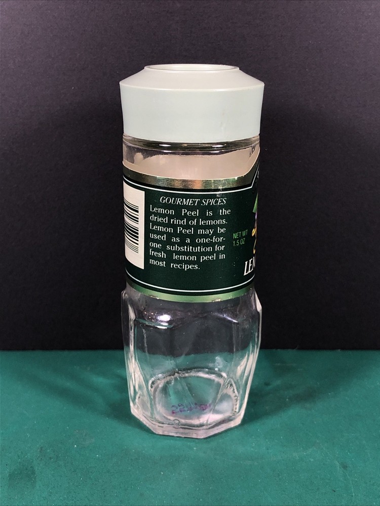 Vintage McCormick | Lemon Peel | Spice Jar | Green Lid | Empty