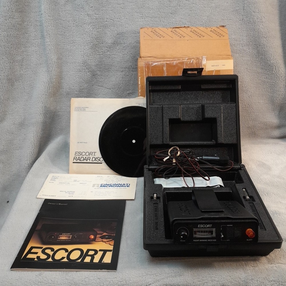 Vtg Escort Cincinnati Micro Radar Warning Receiver Detector Original Case & Disc