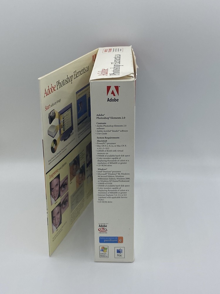 Adobe Photoshop Elements 2.0 CD + User Manual Windows / Macintosh Versions