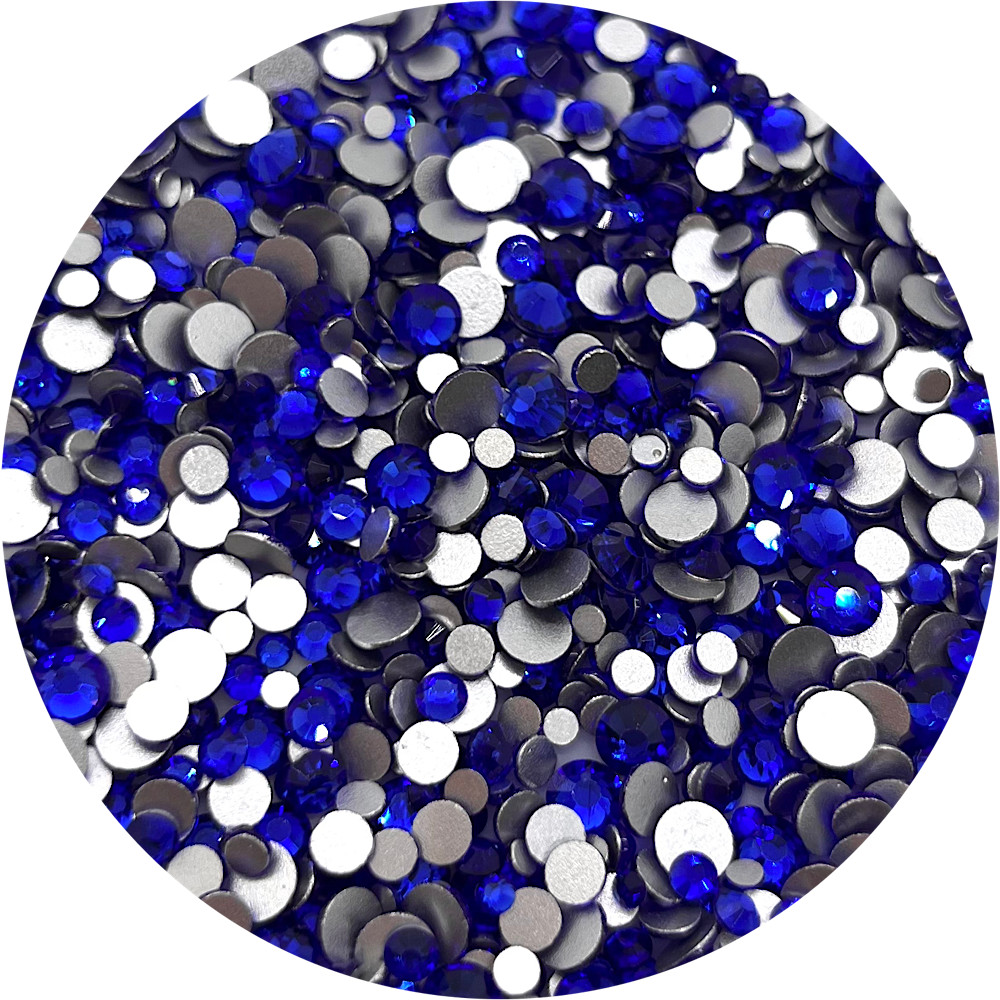 Flat Back Non-Hot Fix Glass Rhinestones - Dark Blue