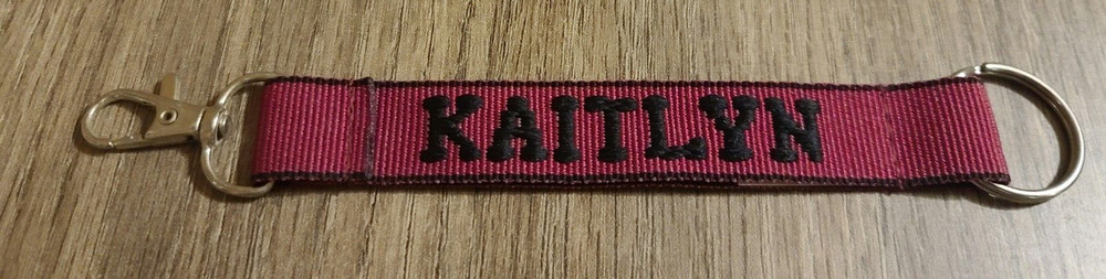 New Kaitlyn Personalized Keychain Red and Black