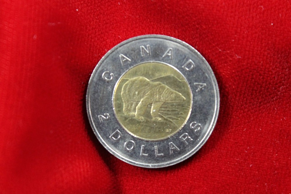 CANADA 1996 $2 POLAR BEAR COIN,  CIRCULATED COIN