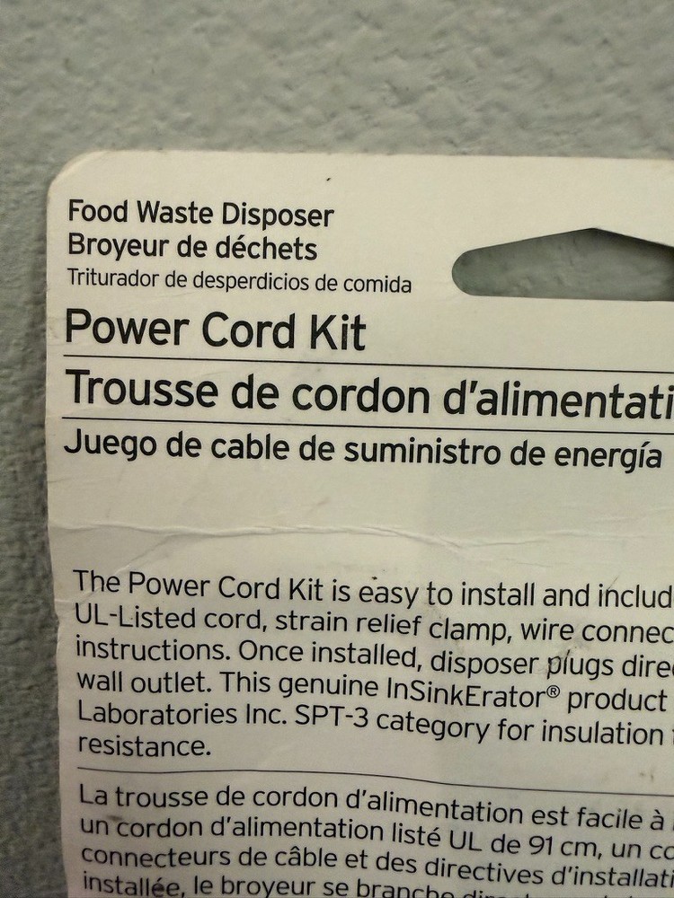 New InSinkErator/Emerson CRD-00 Power Cord Kit
