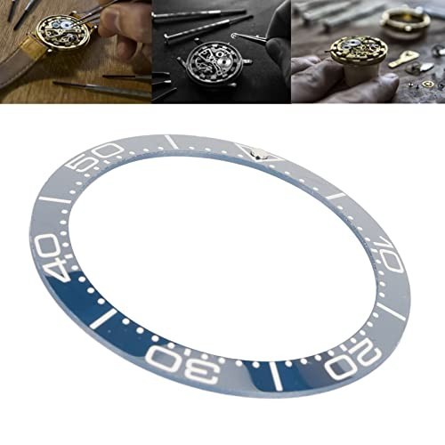 38mm Ceramic Watch Bezel Insert Replacement - White Character Blue Back, Watchma