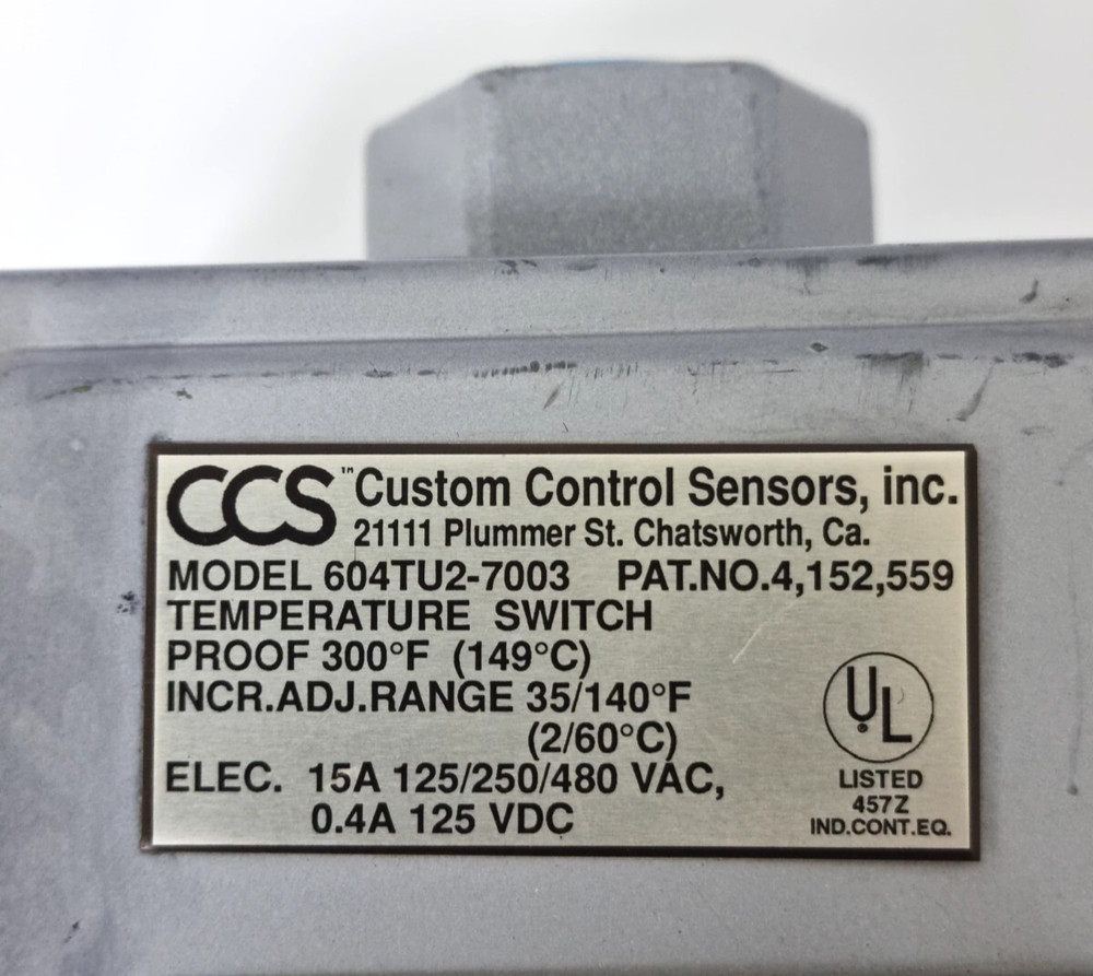 CCS 604TU2-7003 Pressure Switch 4,152,559