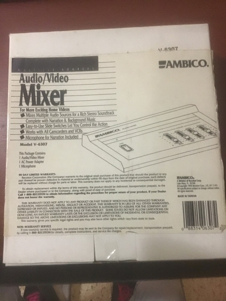 Ambico Audio Video Mixer And Processor Powers Up - Open Box - Model V-6307