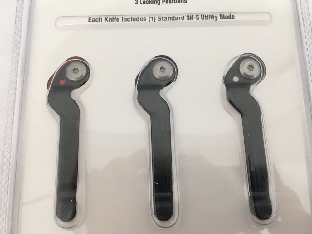 NEW Tool Shop 3-pc Folding Locking Utility Knife - Push Button Quick Release