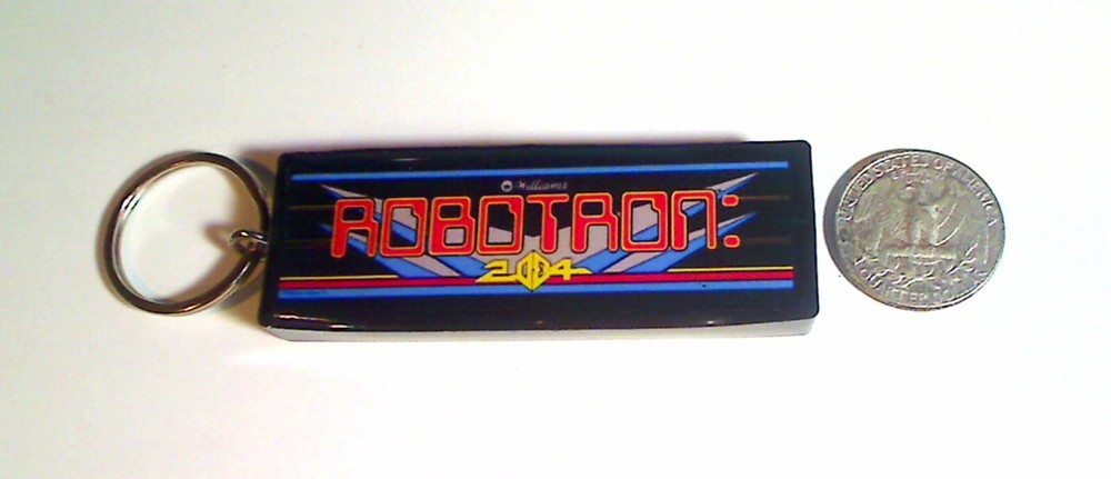 Robotron Arcade Marquee Coin Door accessory Keychain