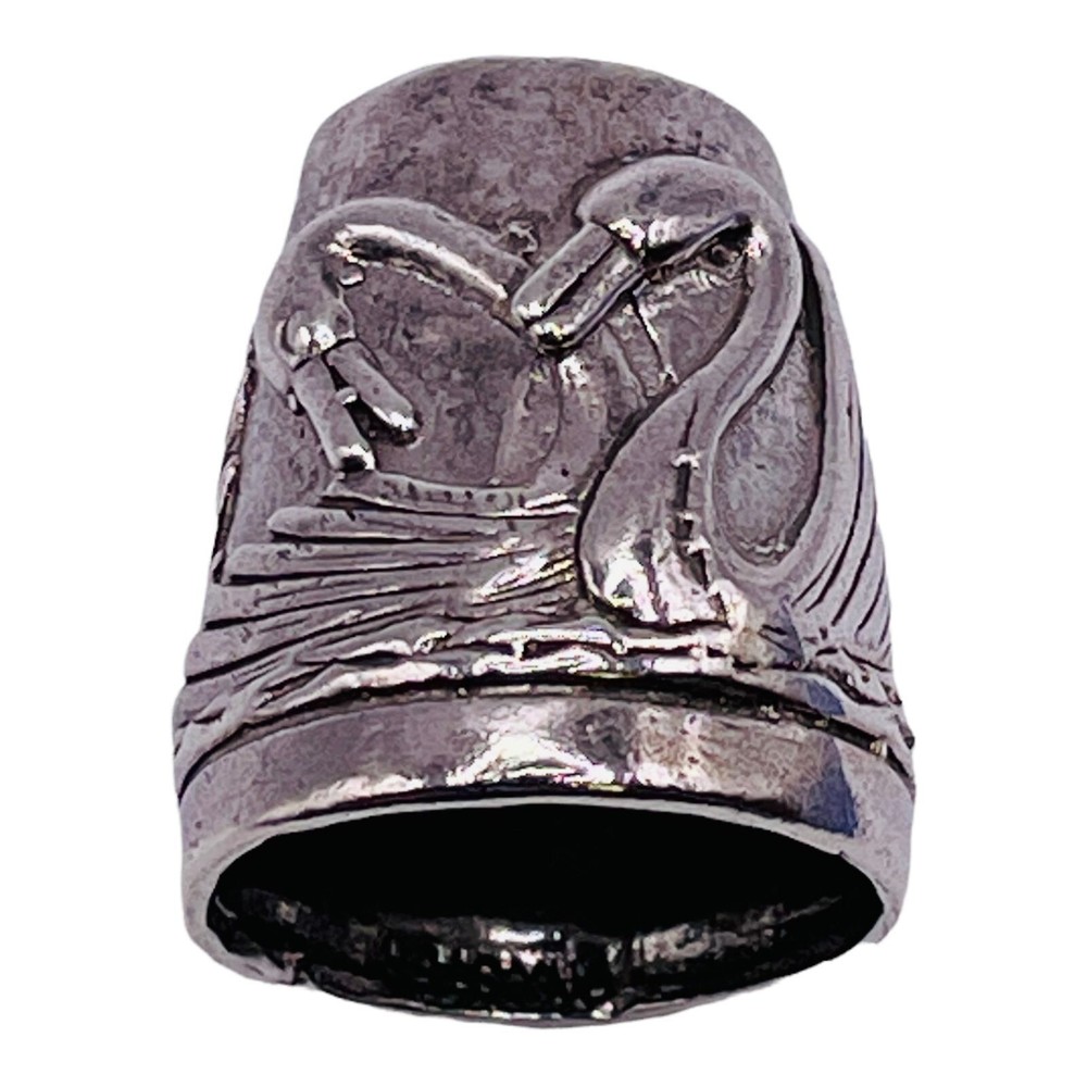 925 Solid Sterling Silver Swan Thimble Vintage 10g