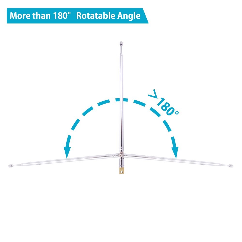 FM Radio Antenna, 2-Pack Telescopic AM Antenna Replacement Silver