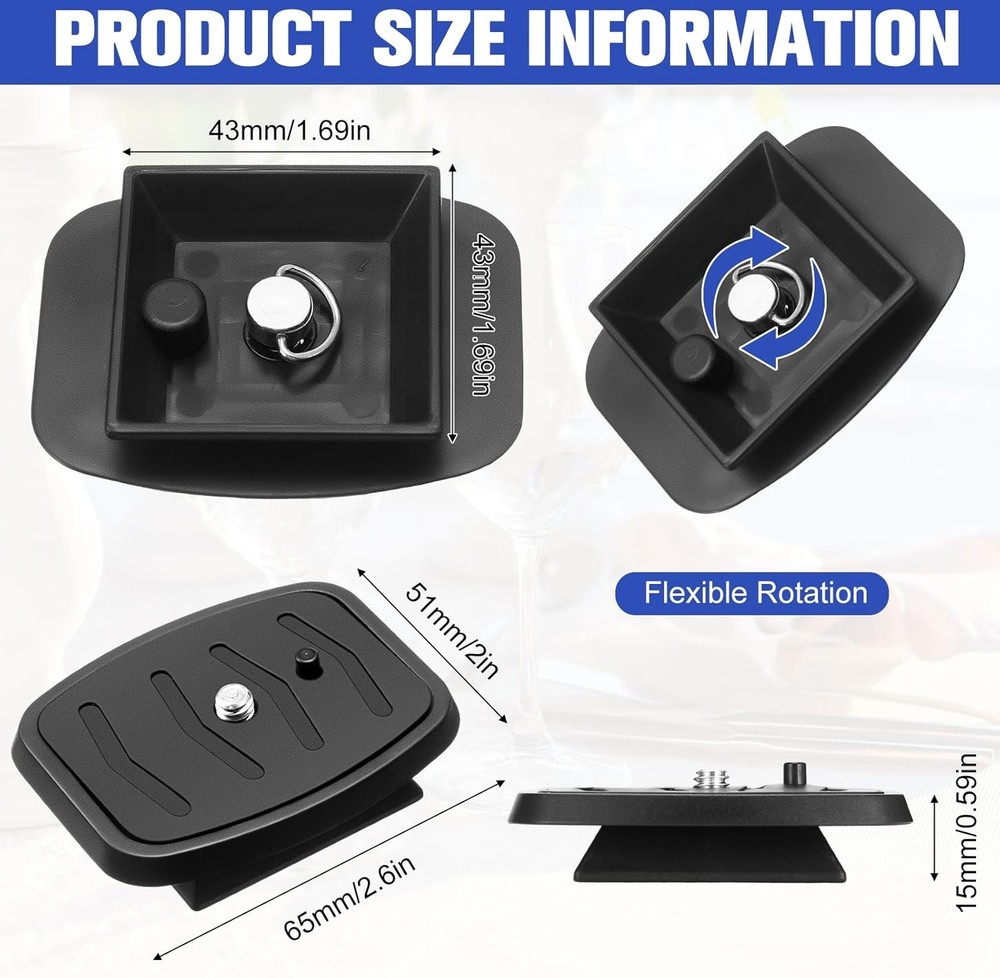 2 Pack 41Mm and 43Mm Tripod Quick Release Plate Camera Mounting Adapter, 2 Sizes