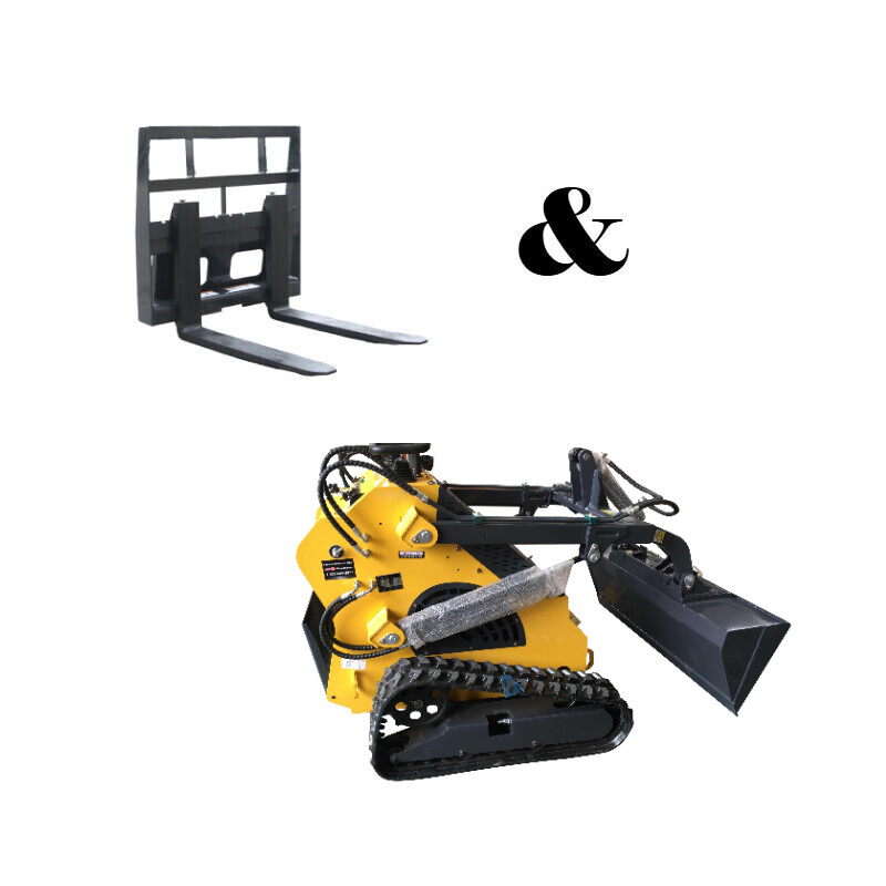 Landhonor 23HP Compact Mini Skid Steer Loader with Fork/Auger/Grapple Track
