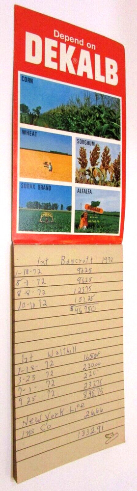 Vintage 1972 Dekalb Farm Corn Seed 3x5 Pocket Notebook