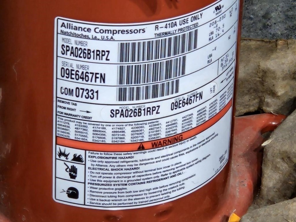 Alliance Compressor SPA026B1RPZ