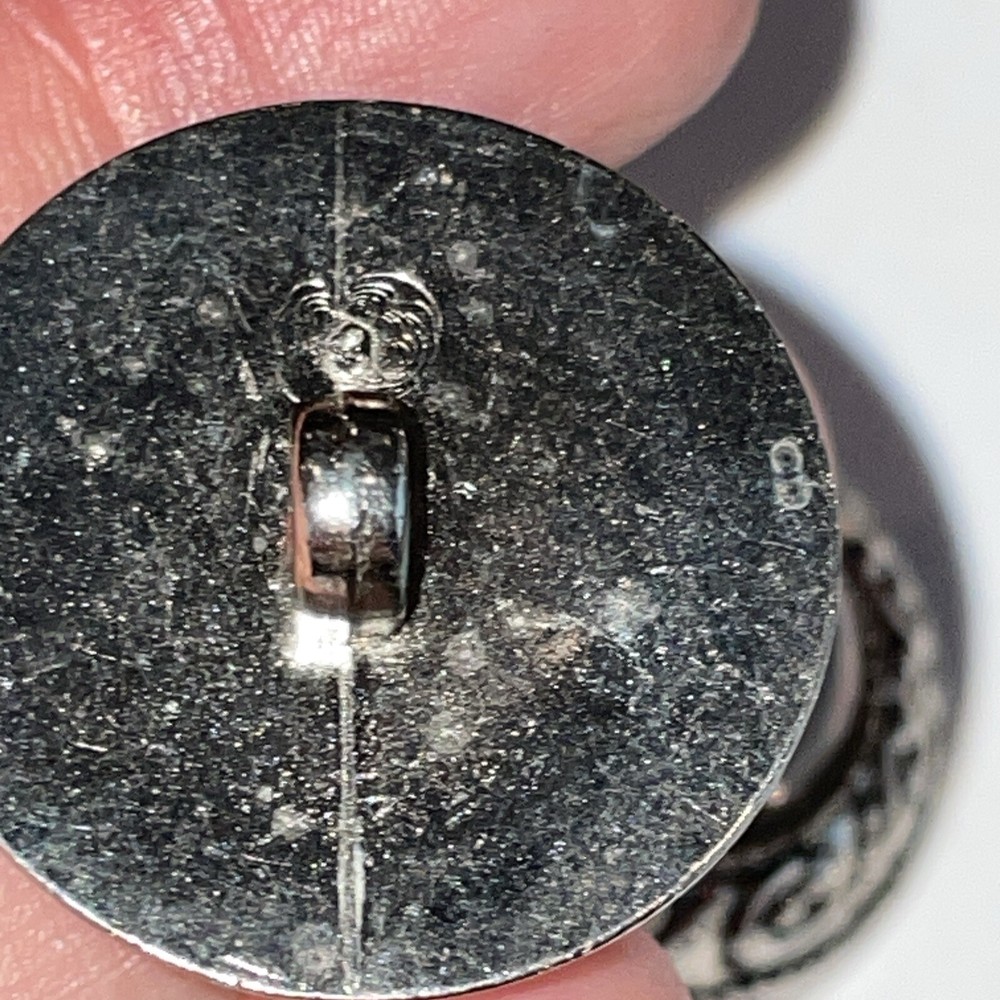 Set 5 Silver Tone Plastic Buttons Mirrored Cabochon Large 1”