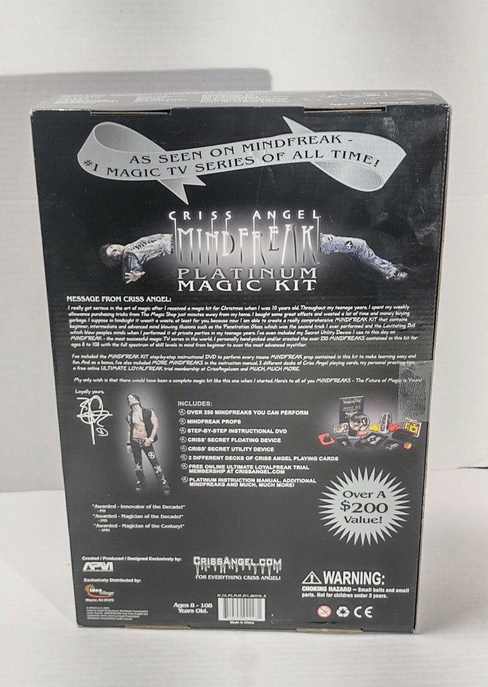 Criss Angel Mindfreak Platinum Magic Kit open box
