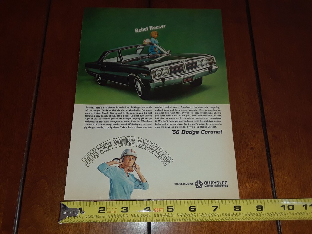 1966 DODGE CORONET ORIGINAL AD