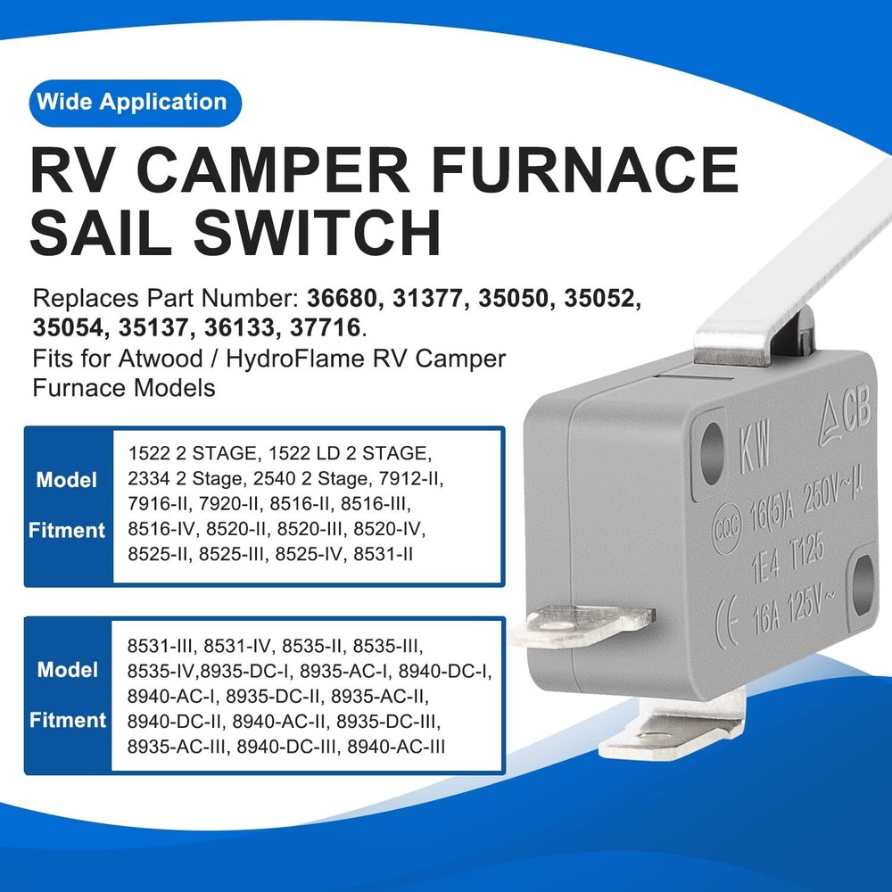 2-Pack 36680 Sail Switch Replacement for Atwood Hydro Flame RV Camper Furnaces