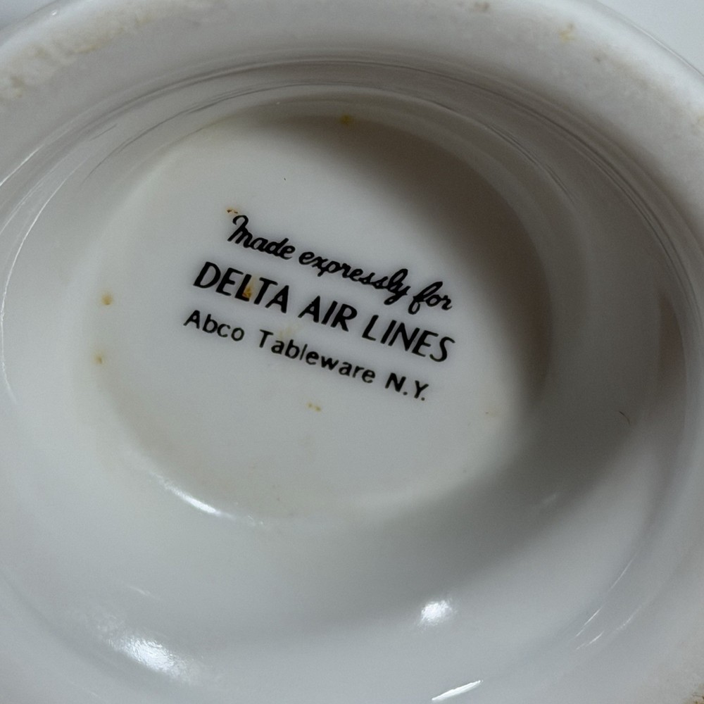 Vintage Delta Airlines First Class Footed COFFEE CUP White Ceramic