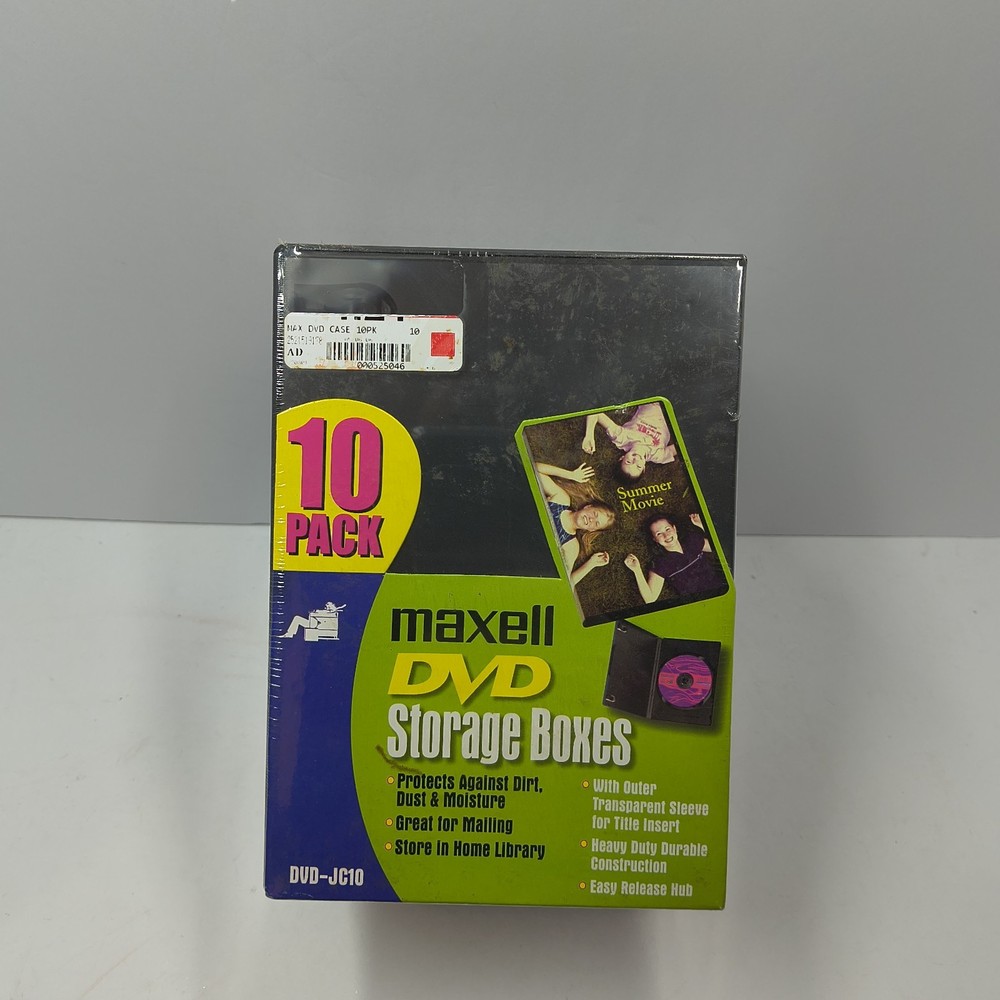 Maxell DVD Storage Boxes 10 Pack DVD-JC10 Tall DVD Case