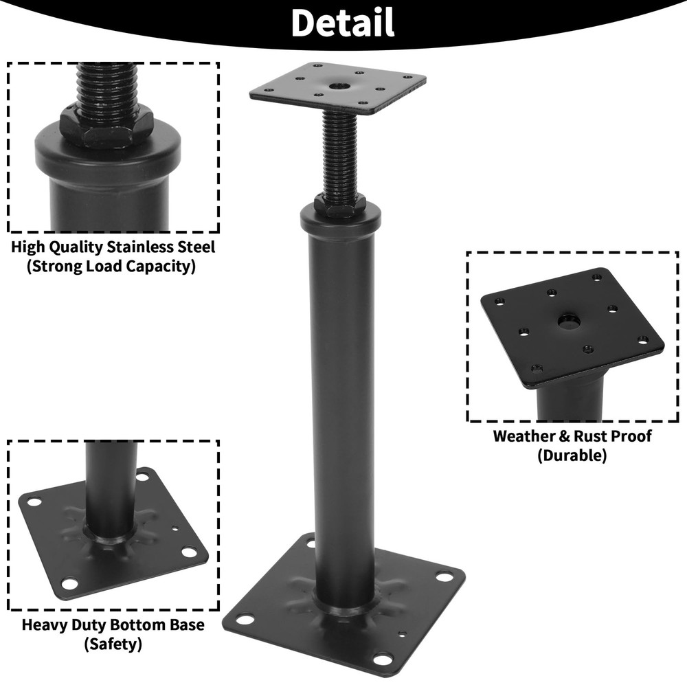 Heavy Duty Adjustable House Jacks for Leveling & Lifting, 4 Pack Screw Jack P...