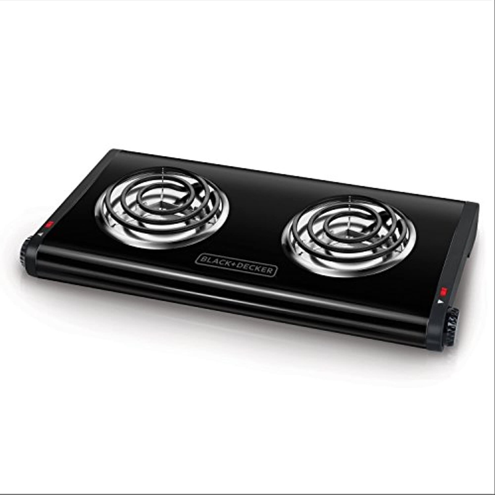 BLACK+DECKER Double Burner Portable Buffet Range, Black, DB1002B
