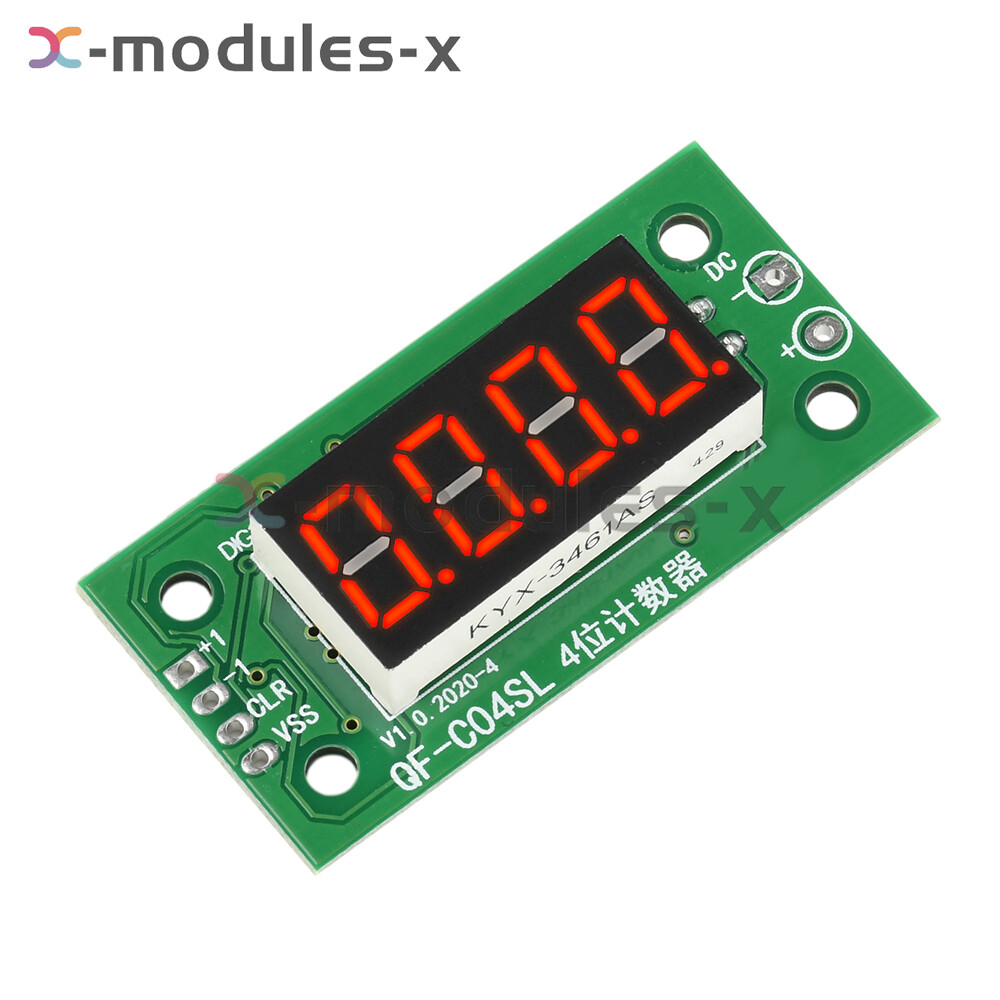 0.36" 4-Bit Digital Counter Module DC 4V-25V Low-Level Switching Counter Module