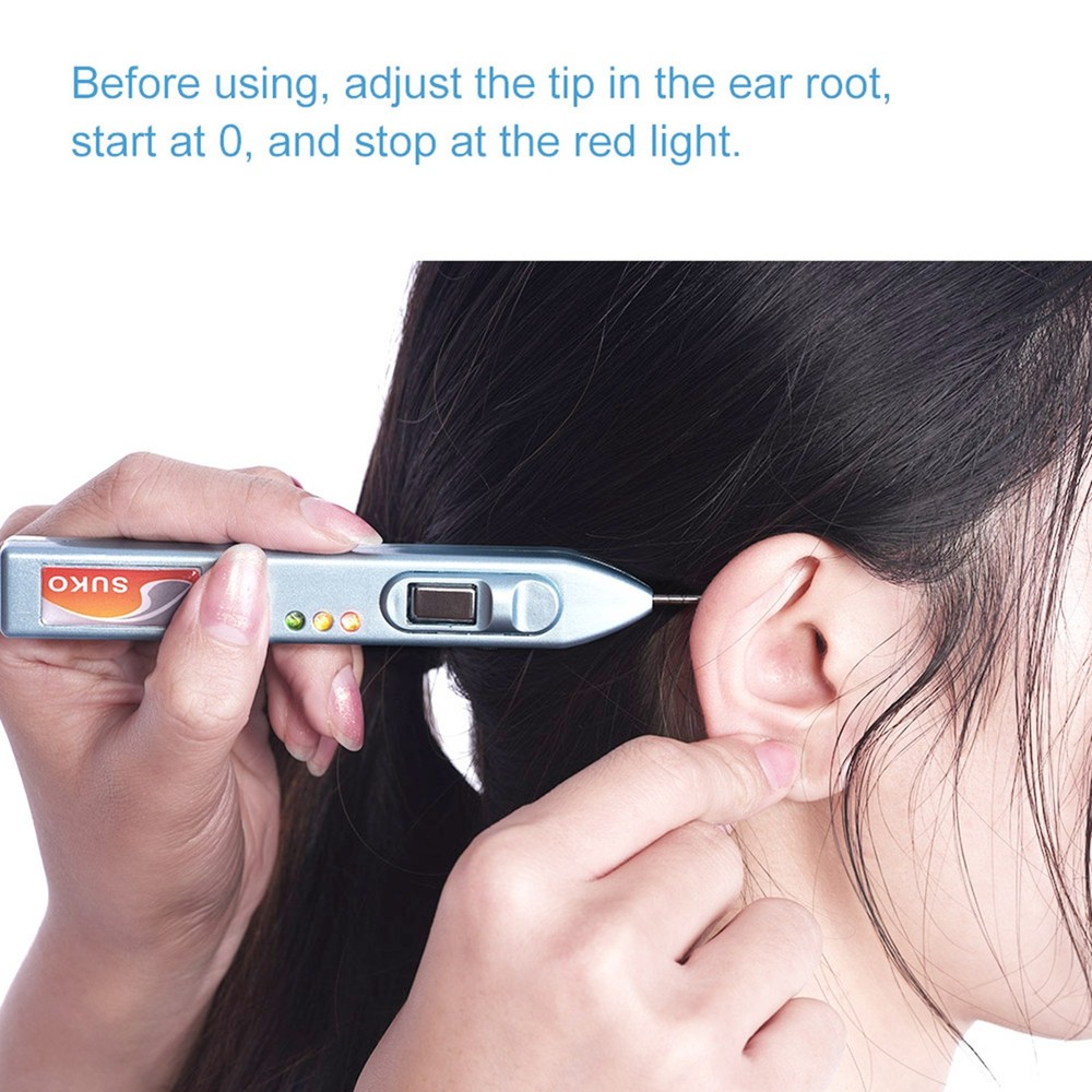Auricular Points Detector Automatic Ear Detection Pen Warning Sound Acupressure↑
