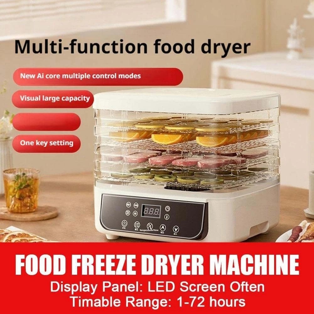 10Trays Food Dehydrator Machine Digital Adjustable Timer 160W Jerky Fruit Drying