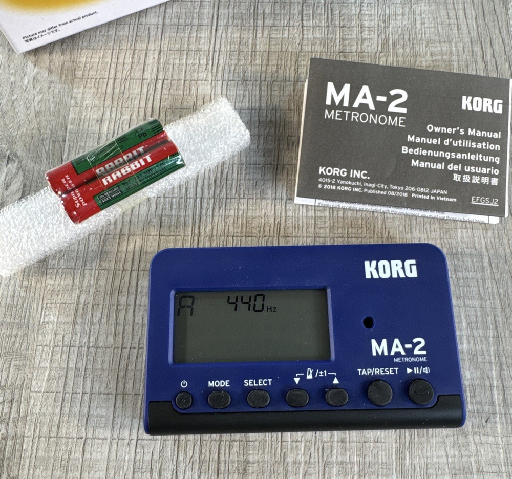 Korg MA-2 Digital Metronome Blue Black Complete Box Tested Works