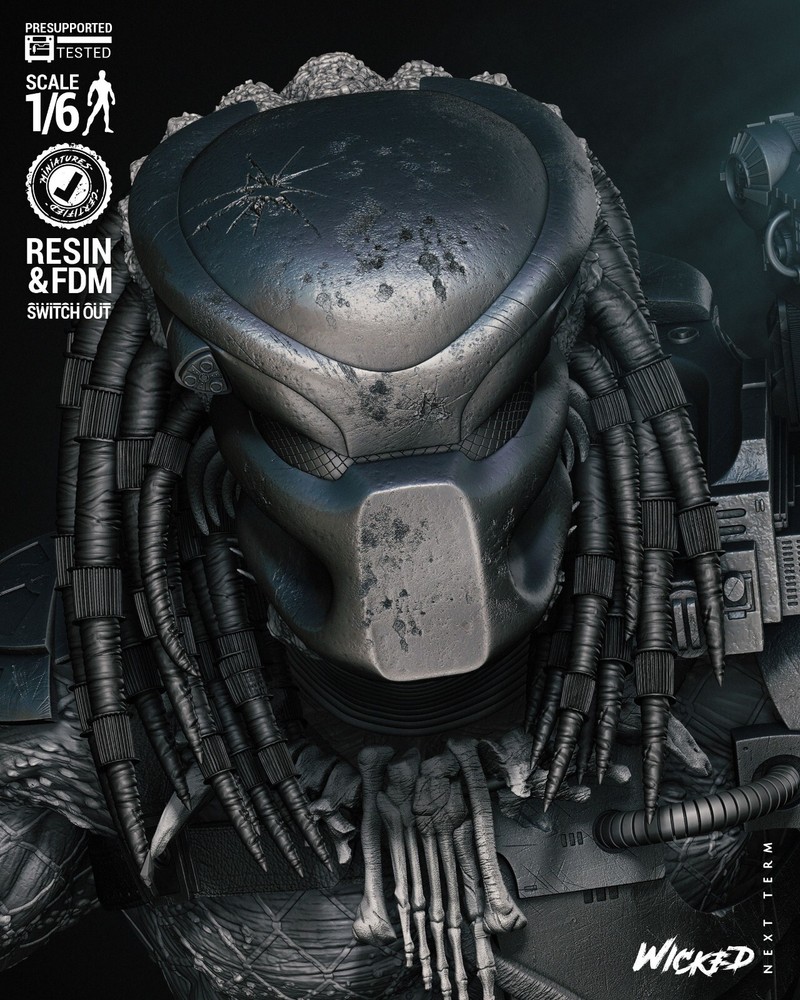Predator And Dutch 3d Printed Model | Unassembled | Unpainted | 1/10-1/4
