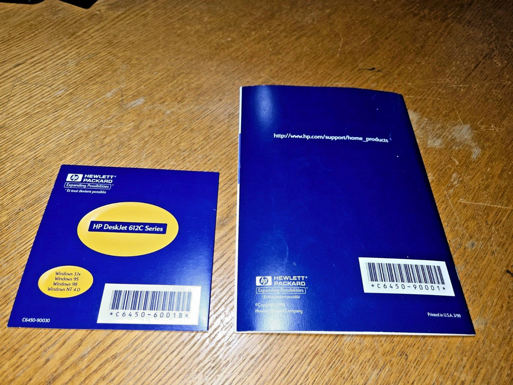 HP DeskJet 612C Series Install CD and User's Guide