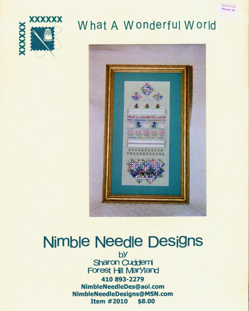 What a Wonderful World, Nimble Needle Designs Beaded Sampler Pattern