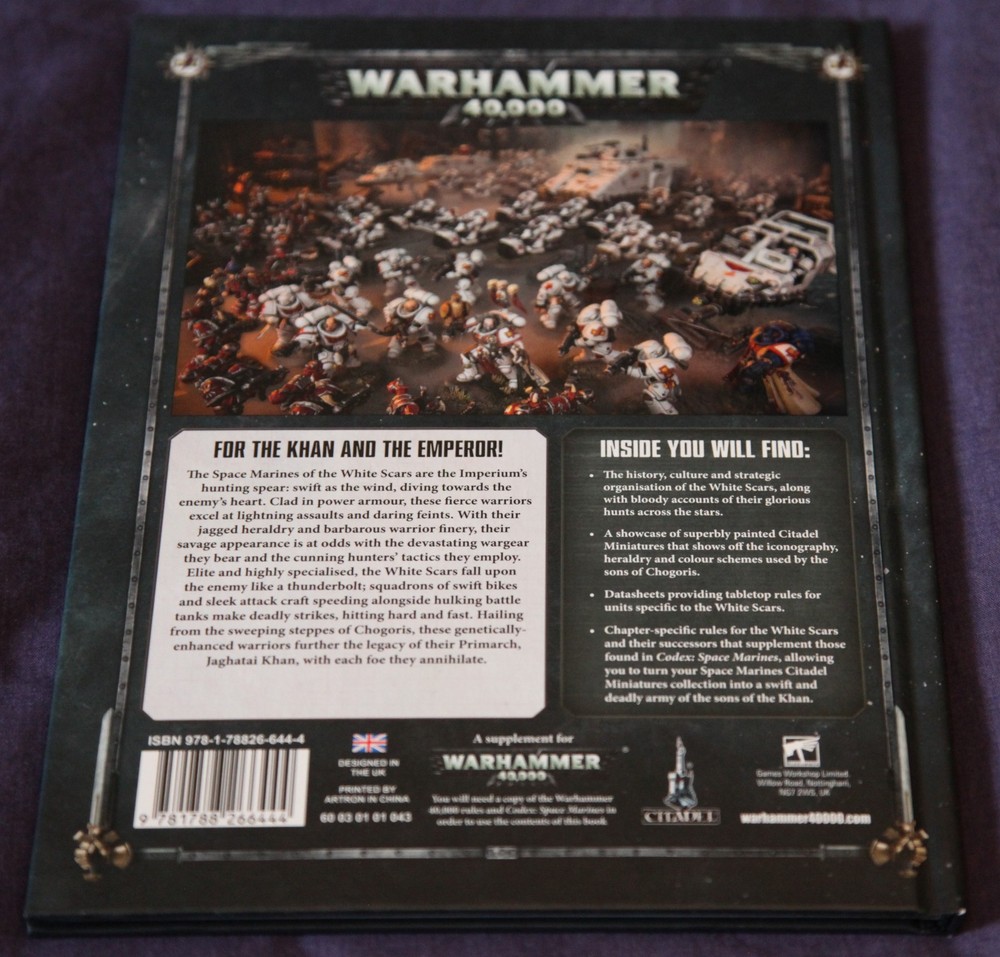 Warhammer 40k, White Scars Codex Supplement, Hardback Edition, Games Workshop
