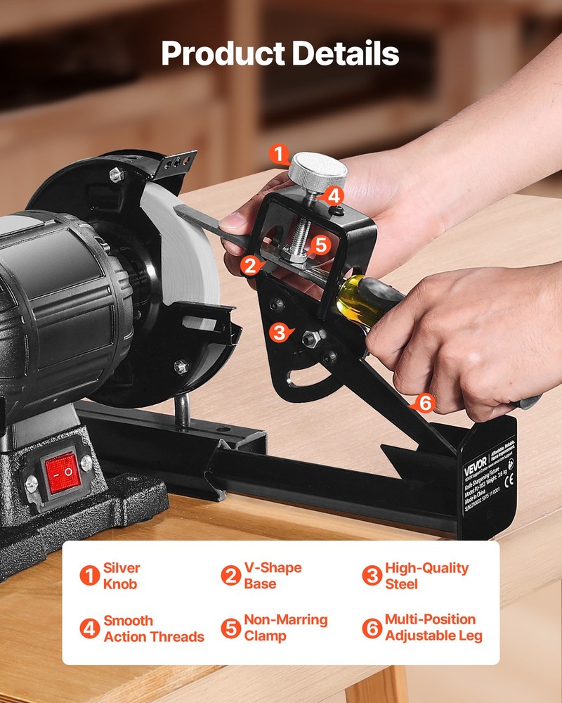 VEVOR Multi-Grind Sharpening System Vari-Grind Jig for 6" & 8" Bench Grinders