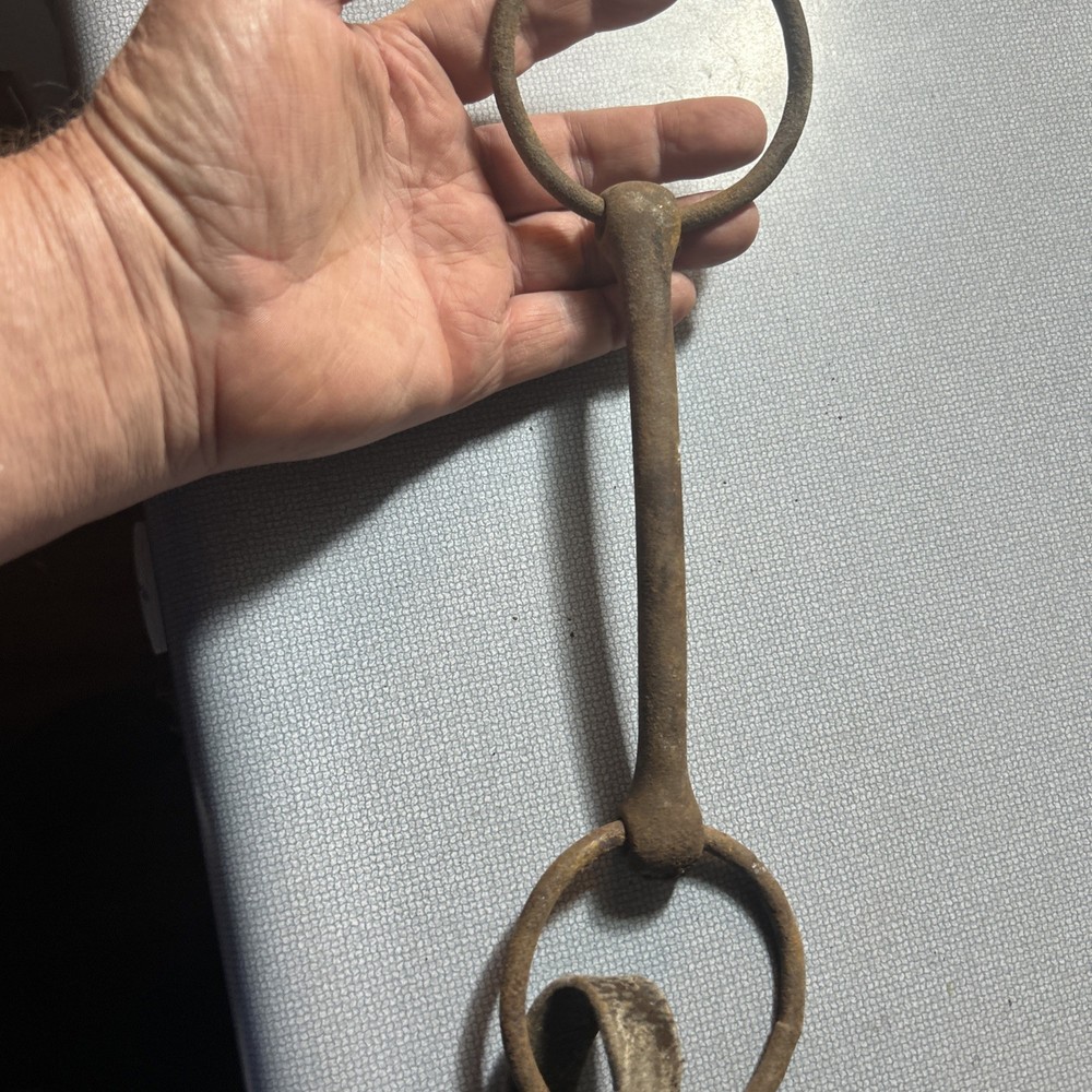 Straight Bar Cast Iron Mule Bit. Probably Blacksmith Produced.