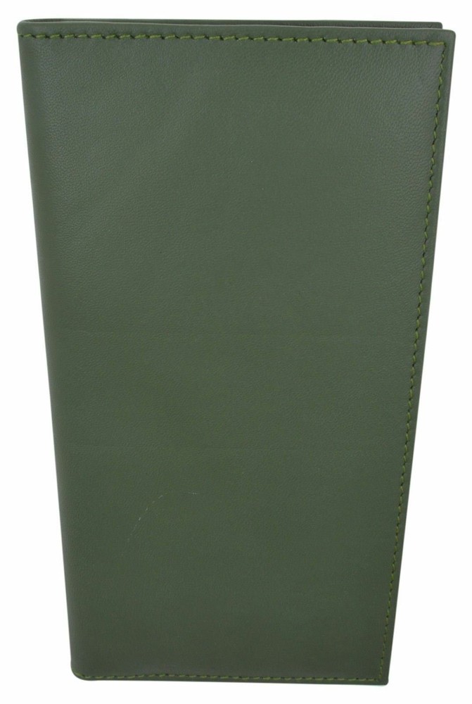 Genuine Leather PLAIN Checkbook Cover Green NEW!!!