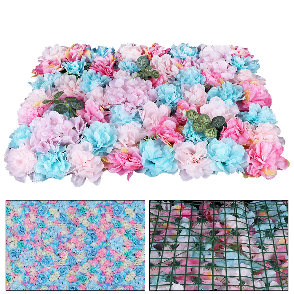 12x Romantic Artificial Flower Wall Hydrangea Rose Backdrop Wedding Decoration