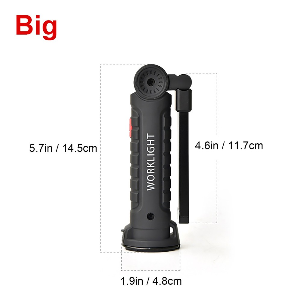 1/2 Pack Magnetic Base LED COB Work Light Rechargeable Mechanic Torch Flashlight
