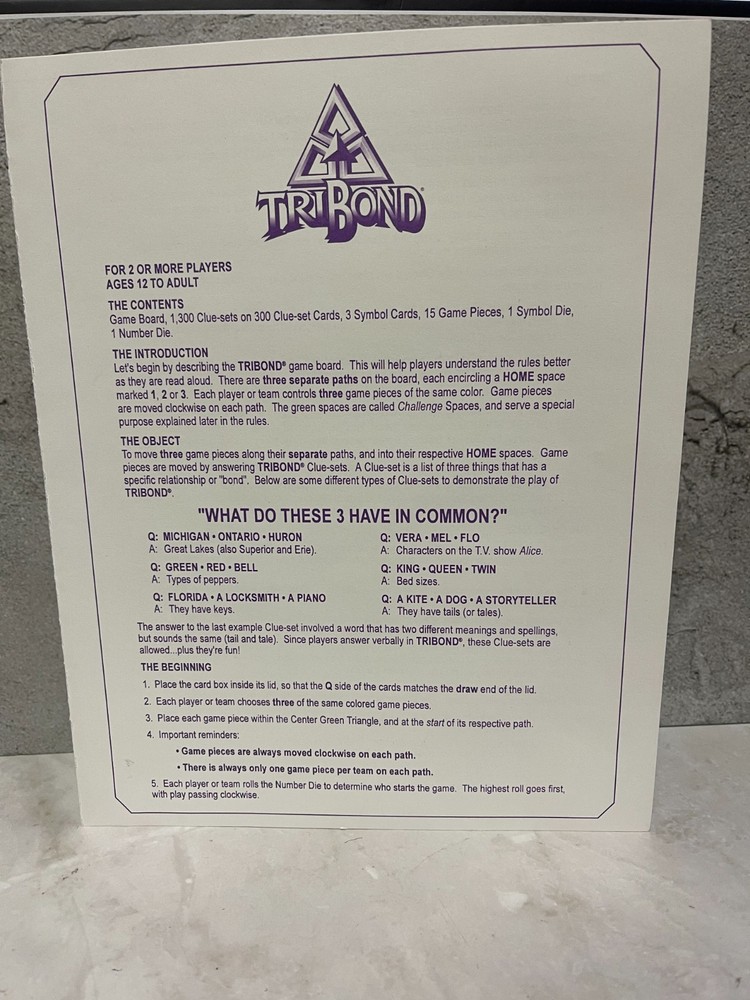 1992 TriBond - Replacement Instructions