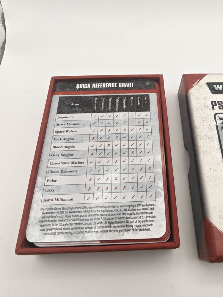 Warhammer 40,000 7th Edition - Psychic Powers Deck - Games Workshop 2014