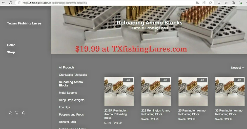 6mm BR Remington Ammo Reloading Block Solid Aluminum 50 rounds