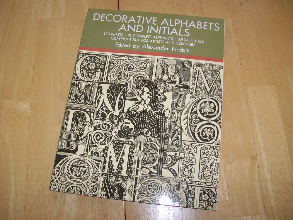 Vintage Decorative Alphabets and Initials Copyright Free Patterns Designs Book