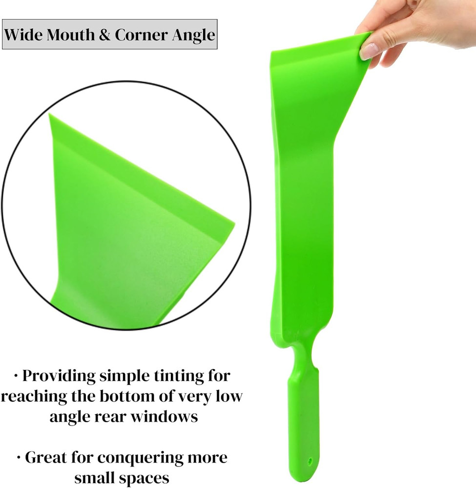 3 Pieces Window Tint Tools, Long Handle Auto Bulldozer Squeegee Scrubber Paddle