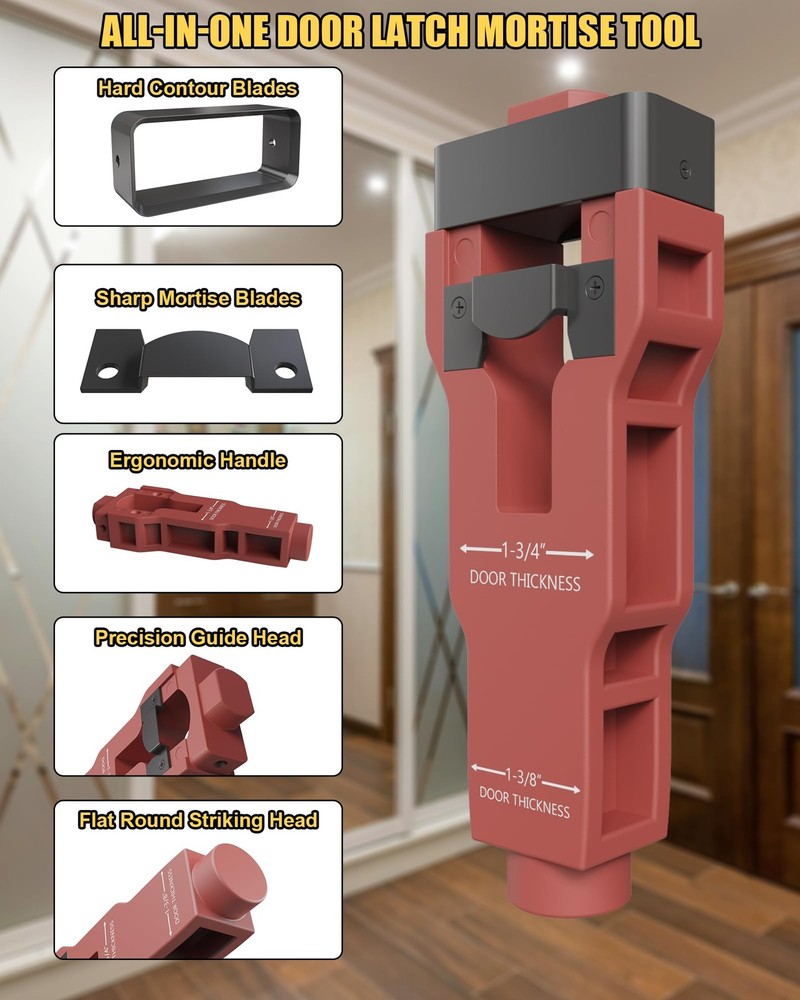 Door Latch Mortise Tool, Precision Scoring and Chiseling 1 Pack