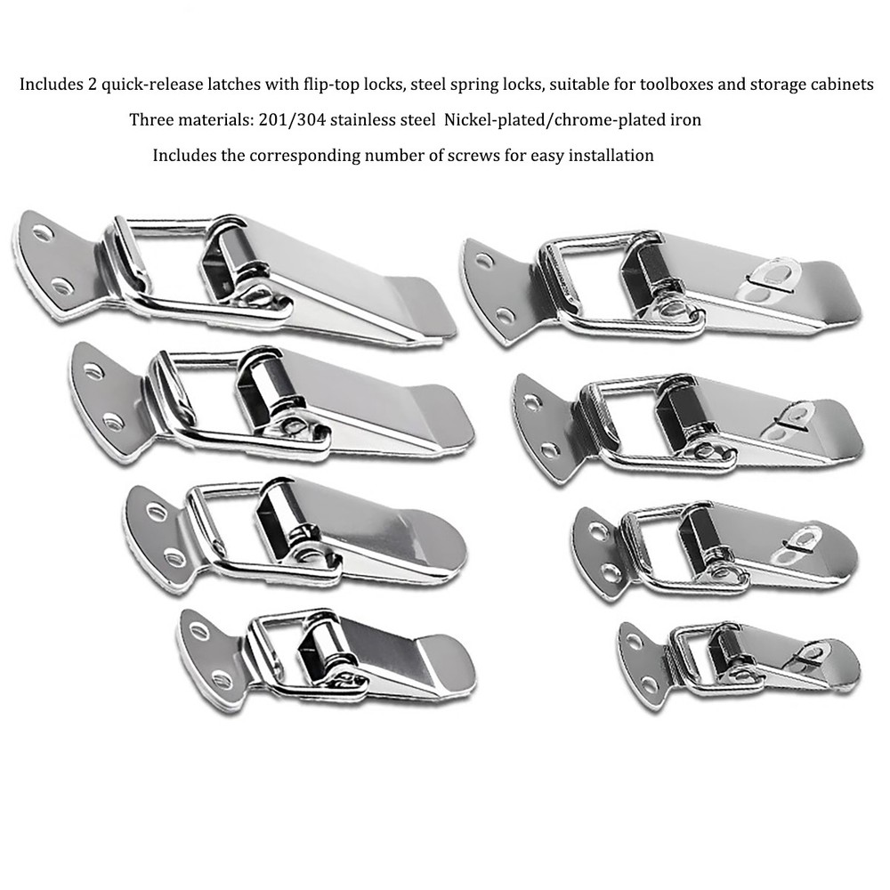 2 Pack Quick Release Flip Latches Steel Spring Loaded Clamps for Toolboxes Chest
