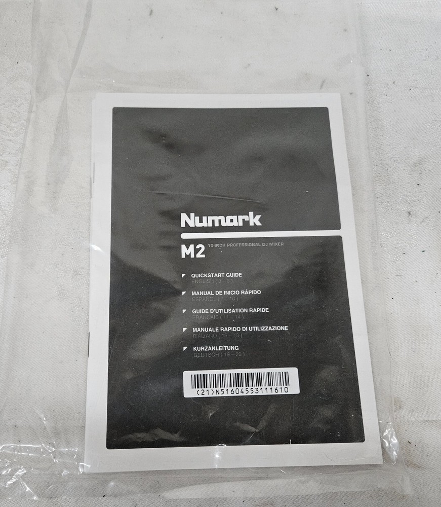 NUMARK M2 Professional Scratch Mixer OWNERS MANUAL Paperwork